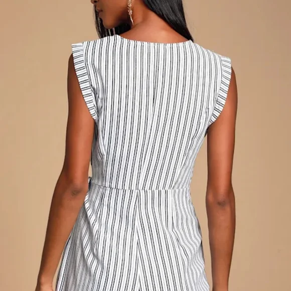 Lulu's Black and White Striped Dress - Picture 4 of 7